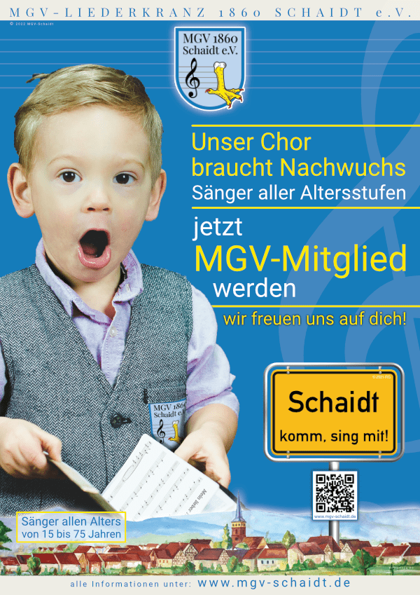 Plakat-Poster_Mitgliederwerbung_MGV-Liederkranz-Schaidt_Maennergesangverein